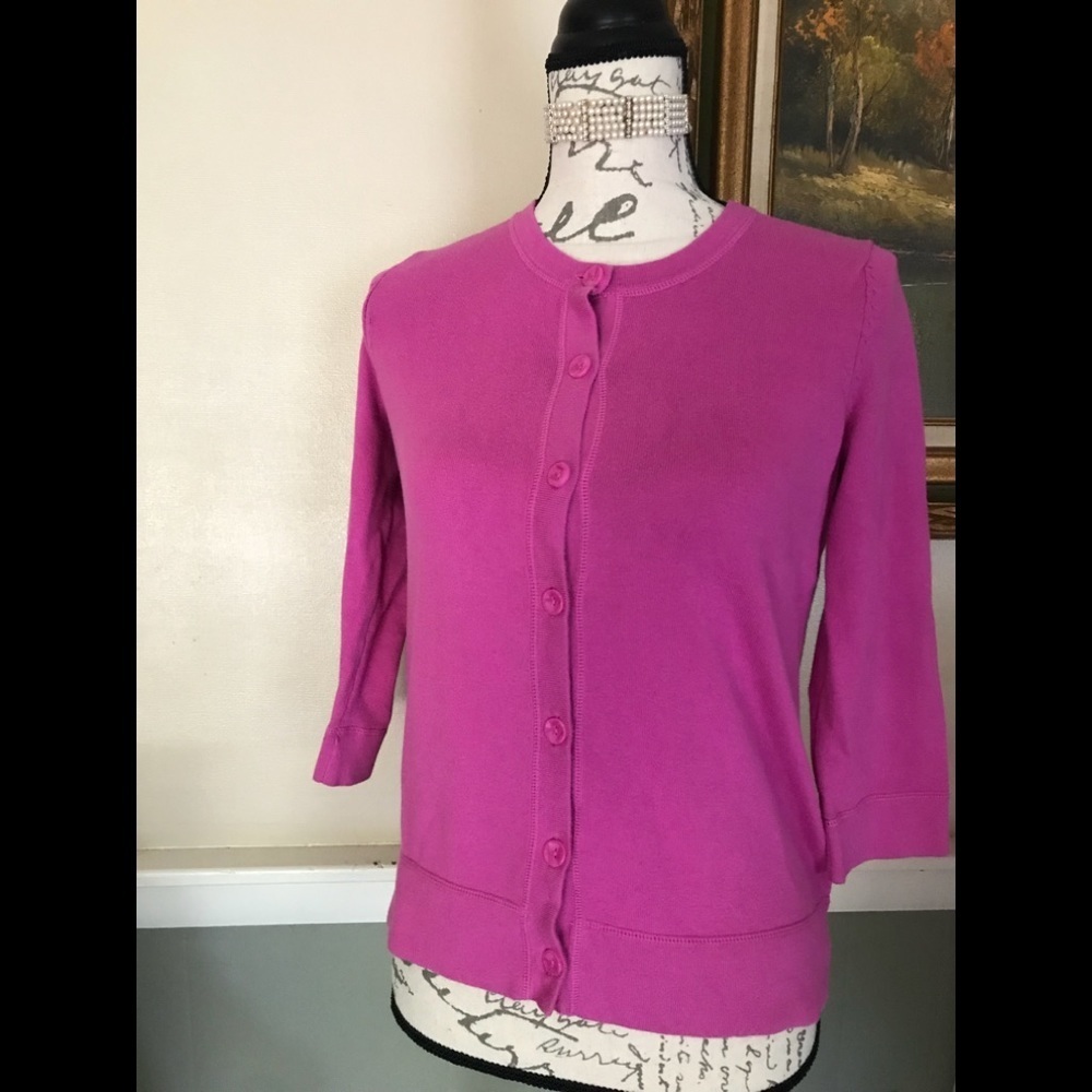 Eddie Bauer Pink 3/4 Sleeve Cardigan S